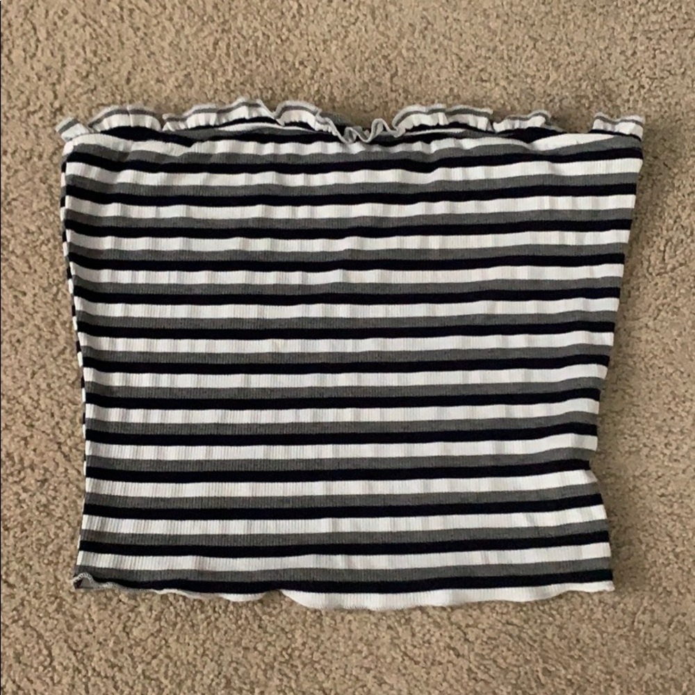 multi colored horizontal striped tube top